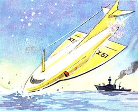 U-Boote können fliegen: Fahrwerk für Flugplatz-Landung U-Boote können fliegen: Fahrwerk für Flugplatz-Landung
