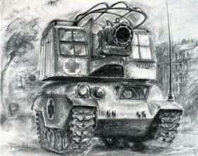 Bakterien bekämpfender Ultraschallpanzer, aus: Dr. H. Hochrainer, Der Lundbergbazillus Bakterien bekämpfender Ultraschallpanzer, aus: Dr. H. Hochrainer, Der Lundbergbazillus
